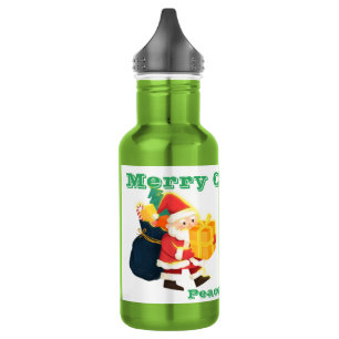 Weiße Farbe wiederverwendbare Weihnachtswünsche ge Edelstahlflasche