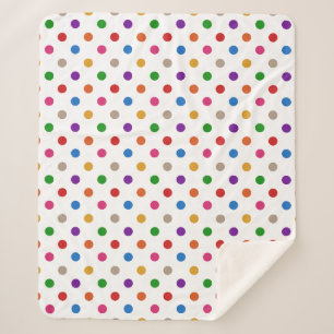 Weiße farbenfrohe Regenbogen-Punkte-Design Sherpadecke