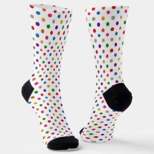 Weiße farbenfrohe Regenbogen-Punkte-Design Socken