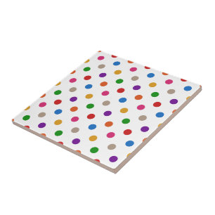 Weiße farbenfrohe Regenbogen-Tupfen-Design Fliese
