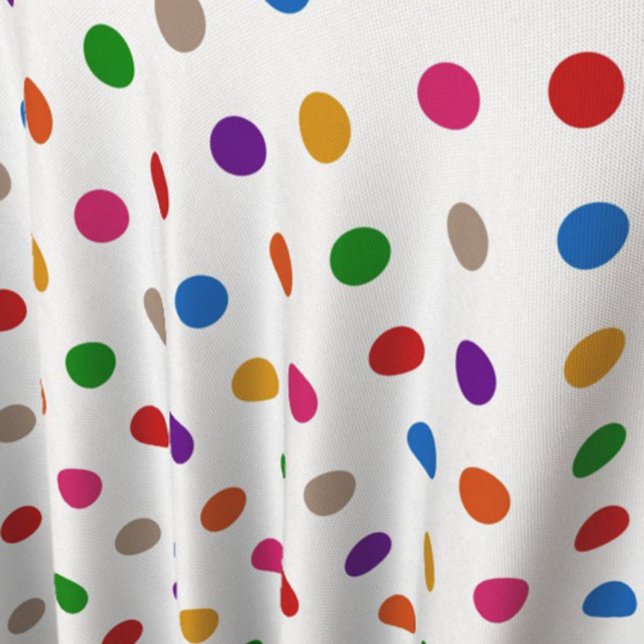 Weiße farbenfrohe Regenbogen-Tupfen-Design  Stoff (Von Creator hochgeladen)