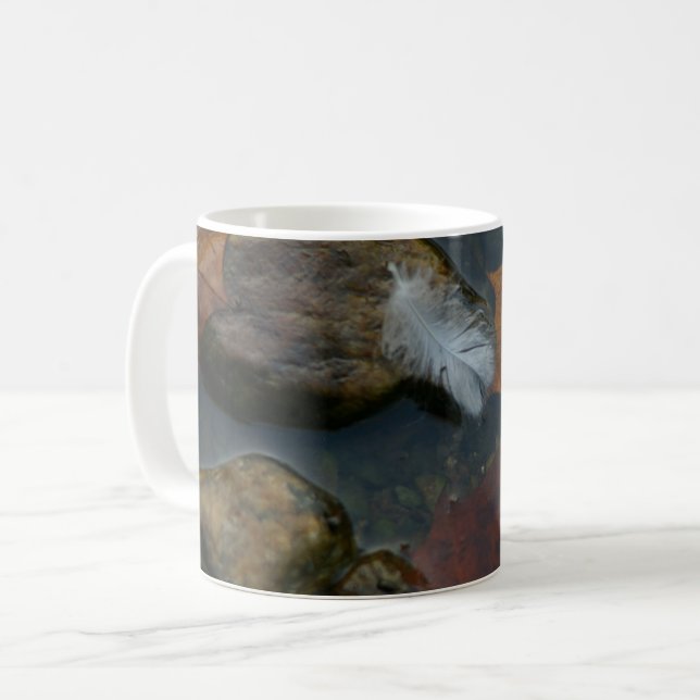 Weiße Feder Kaffeetasse (Vorderseite Links)