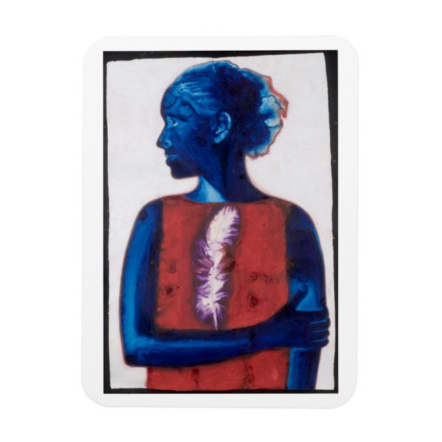 Weiße Feder Magnet (Vertikal)