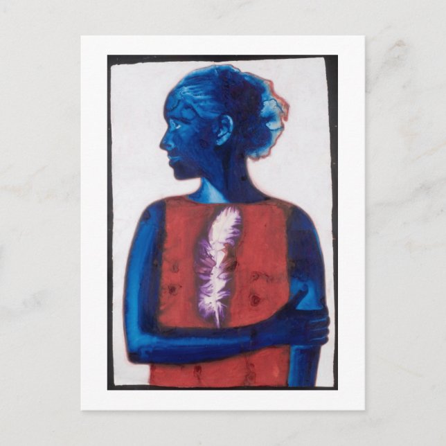 Weiße Feder Postkarte (Vorderseite)