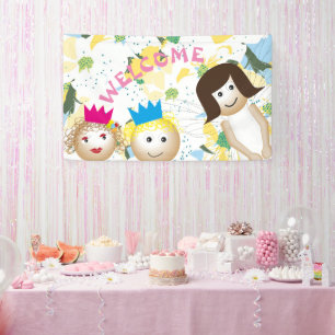 Weiße Fee, Märchen, botanische Blume mit Blumen Banner