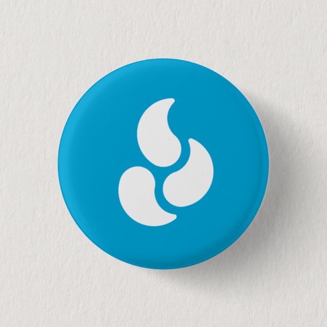 Weiße Flamme - runder Knopf Button (Vorderseite)