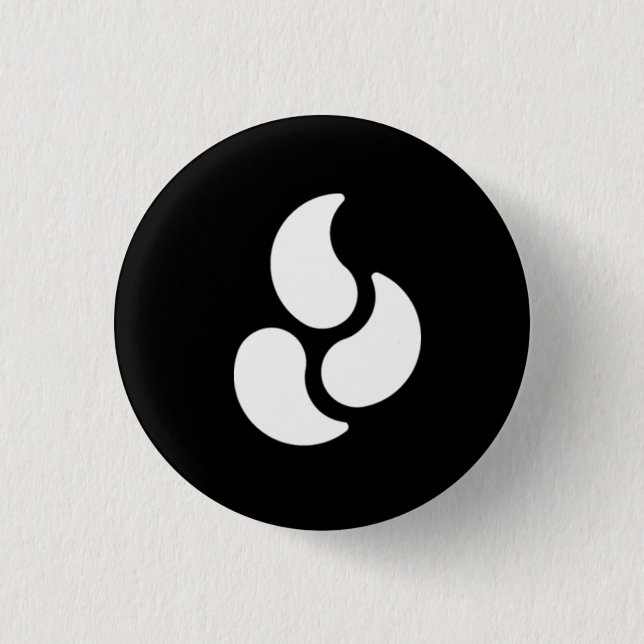 Weiße Flamme - runder Knopf Button (Vorderseite)