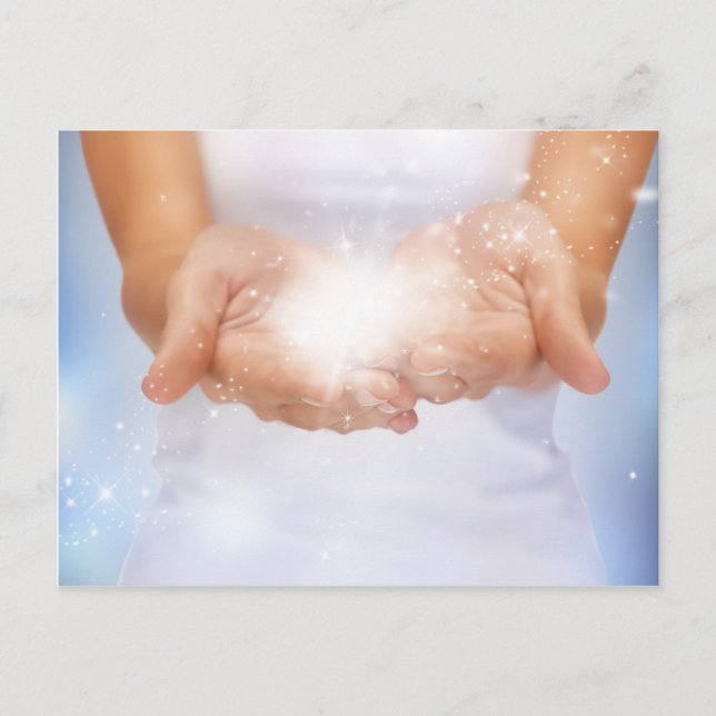 Weiße Flammenenergiehändler durch Heilung der Lieb Postkarte (Vorderseite)