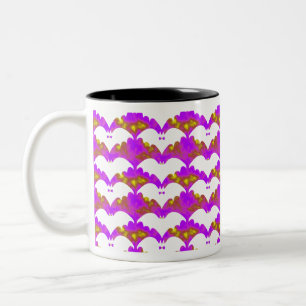 Weiße Fledermäuse und Bohnen rosa gelb Zweifarbige Tasse