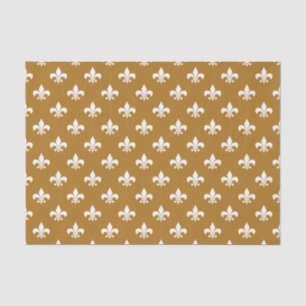 Weiße Fleur-de-lis auf mattem Gold Seidenpapier
