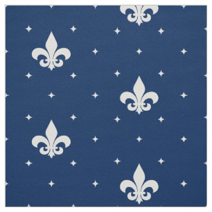 Weiße Fleur-de-lis Stoff