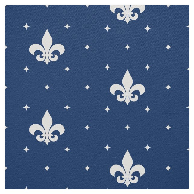 Weiße Fleur-de-lis Stoff (Muster)
