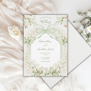 Weiße Flieder Vintage Elegante Hochzeit Einladung