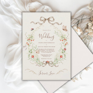 Weiße Fliederlaune-Vintage-Band-Hochzeit  Einladung