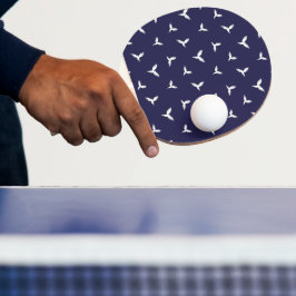 Weiße fliegende Vögel Dunkelblau Moderne Minimalis Tischtennis Schläger