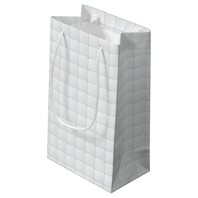 Weiße Fliese Kleine Geschenktüte (Rückseite Schrägansicht)