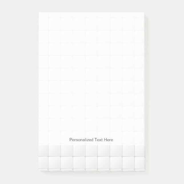 Weiße Fliese Post-it Klebezettel (Vorderseite)