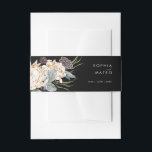 Weiße Flora | Black Invasion Bly Band<br><div class="desc">Wir entwarfen diese weiße Blume | Schwarze Einladung Bauchband, um Ihre rustikale dunkle tropische Hochzeit zu beenden. Die böhmische Aquarellanlage mit ihren modernen böhmischen Blume, wie Protea, Dahlia und getrockneten Lotus, ist ein Set für das modisch-minimalistische Schwarz-Grün. Ändern Sie den Text und fügen Sie ein Foto, um es zu Ihrem...</div>