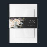 Weiße Flora | Black Invasion Bly Band<br><div class="desc">Wir entwarfen diese weiße Blume | Schwarze Einladung Bauchband, um Ihre rustikale dunkle tropische Hochzeit zu beenden. Die böhmische Aquarellanlage mit ihren modernen böhmischen Blume, wie Protea, Dahlia und getrockneten Lotus, ist ein Set für das modisch-minimalistische Schwarz-Grün. Ändern Sie den Text und fügen Sie ein Foto, um es zu Ihrem...</div>