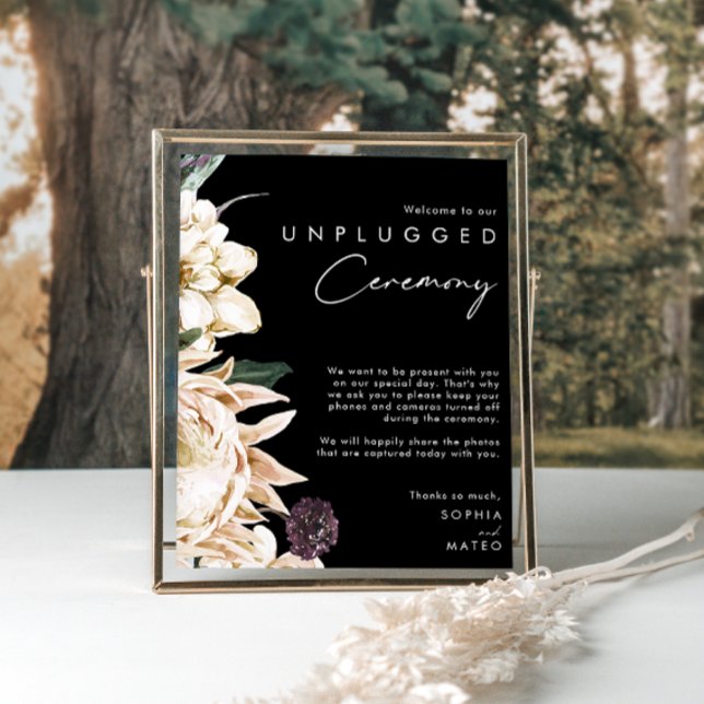 Weiße Flora | Black Unplugony Ceremony Poster (Von Creator hochgeladen)