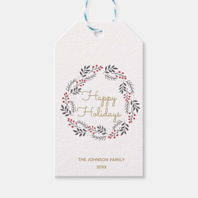 Weiße Flora Geschenkanhänger (Vorderseite)
