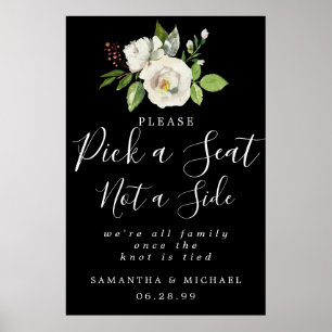 Weiße Flora Pick ein Platz, kein Zeichen für eine  Poster