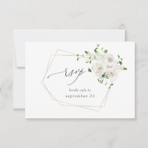 Weiße Flora UAWG RSVP Karte