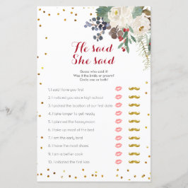 Weiße Flora Weihnachten Er sagte, sie sagte Game C