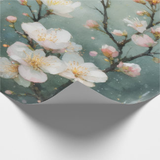 Weiße florale Brunch-Wasserfarbe Geschenkpapier