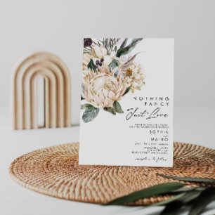 Weiße Florale Nichts Fancy Nur Liebe Hochzeit Einladung