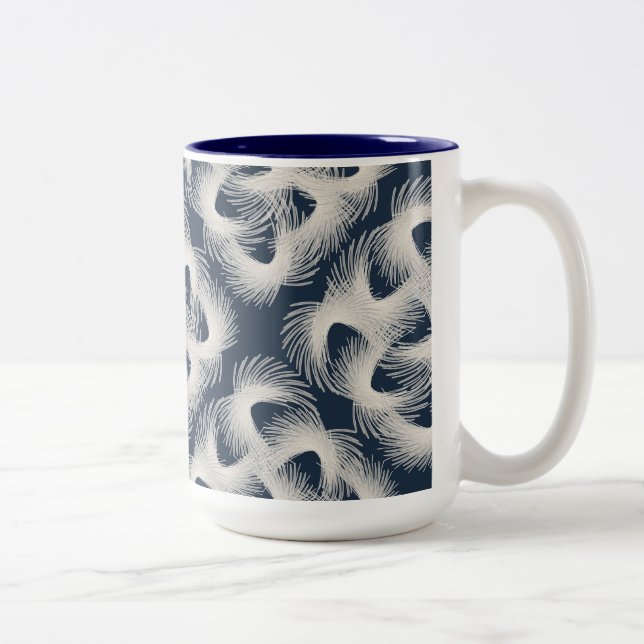 Weiße Flugfedern Zweifarbige Tasse (Rechts)