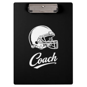 Weiße Football-Helm-Sporttrainer-Clipmappe Klemmbrett