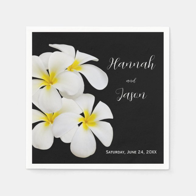 Weiße Frangipani-Blume, tropische Hochzeiten, blum Serviette (Vorderseite)