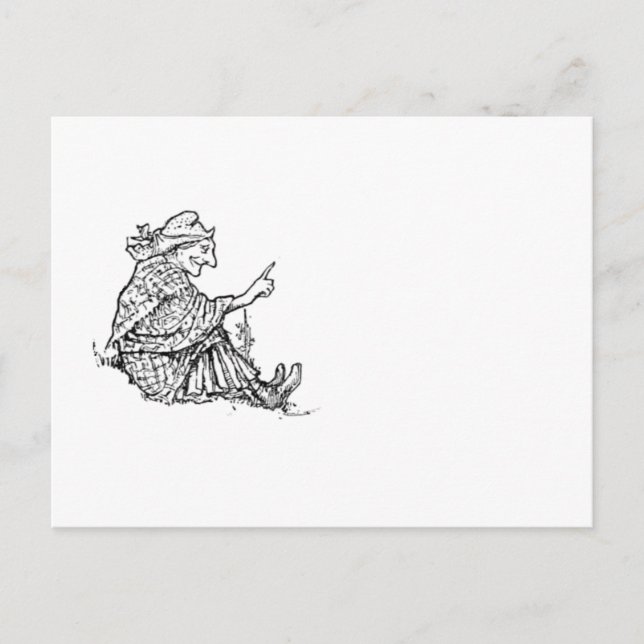 Weiße Frau Großmutter Ratgeber Cartoon Postkarte (Vorderseite)