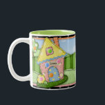 "Weiße Frau" Zwei-Tone-Tasse Zweifarbige Tasse<br><div class="desc">"Eine weise Frau baut ihre Zuhause.." Sprichwörter 14:1 Diese zweifarbige Kaffee-Tasse zeigt originale digitale Kunstwerke einer süßen Hütte von Becky Schultea, die in einem "appliqued Stoff" Stil gemacht wurden, komplett mit "ric rac" und "buttons" - niedlich! Das Beste ist, dass das bunte Kunstwerk von einem aussagekräftigen Literaturvers begleitet wird, der...</div>