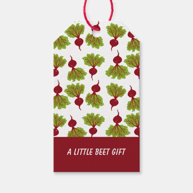 Weiße Fresh Beet Collection Geschenkanhänger (Vorderseite)