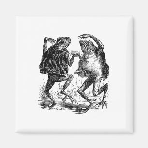 Weiße Frösche tanzen - Vintage Frösche Magnet