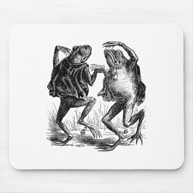 Weiße Frösche tanzen - Vintage Frösche Mousepad (Vorne)