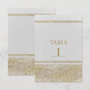 Weiße & funkelnde goldene Glam Chic Party-Tischnum Einladung