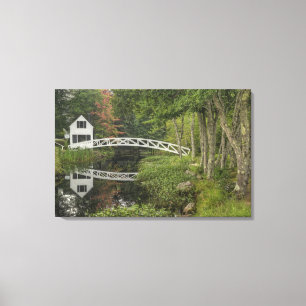Weiße Fußgängerbrücke, Somesville, Mount Desert Leinwanddruck