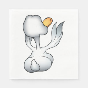 Weiße Gans von hinten Dumme Gans Serviette