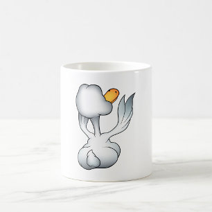 Weiße Gans von hinten Dummer Vogel Kaffeetasse
