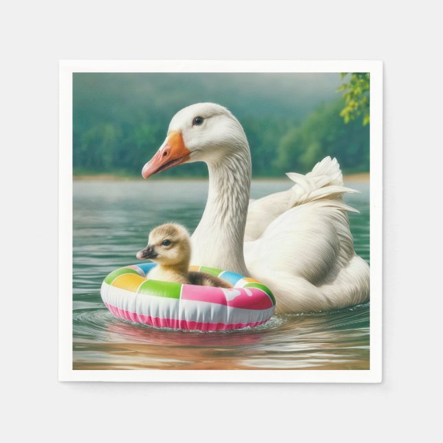 Weiße Gänse mit Gänseleber in einem aufblasbaren R Serviette (Vorderseite)