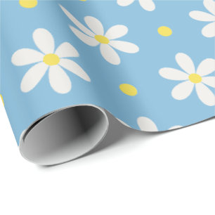 Weiße Gänseblümchen Muster Benutzerdefinierter Hin Geschenkpapier
