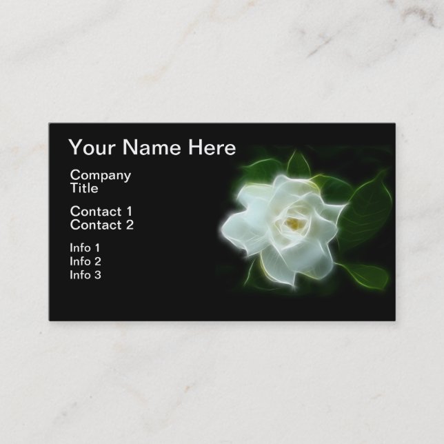 Weiße Gardenia-Blumen-Pflanze Visitenkarte (Vorderseite)