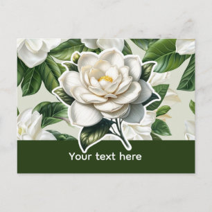 Weiße Gardenienblüten Postkarte