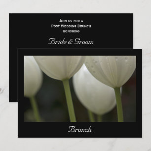 Weiße Gartentulpen Frühling Post Hochzeit Brunch Einladung