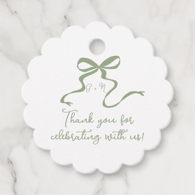 Weiße Gastgeschenk Hochzeit Geschenkanhänger (Vorderseite)