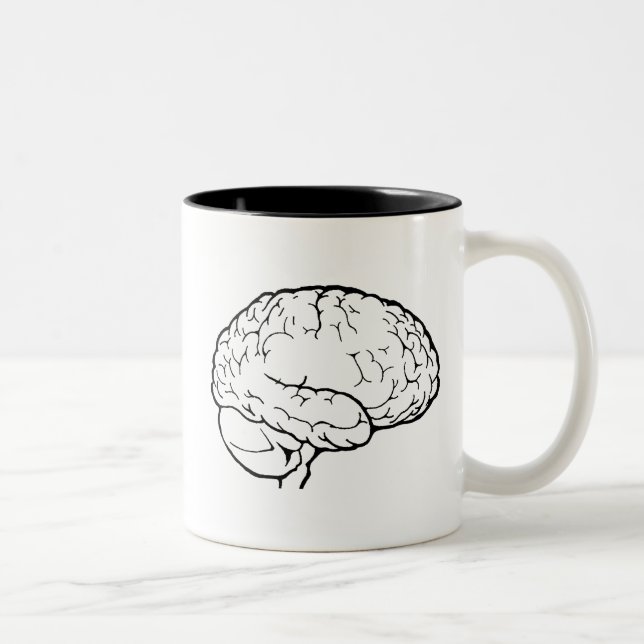 Weiße Gehirn-Tasse Zweifarbige Tasse (Rechts)
