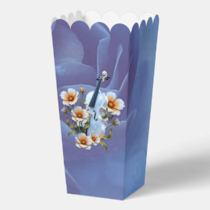 Weiße Geige mit Blume - Elegante Musik und Natur Geschenkschachtel